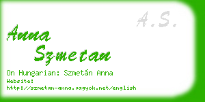 anna szmetan business card